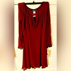 NWT Crimson dress w/ black lace trim